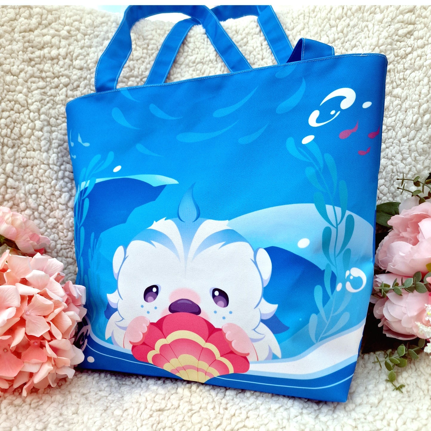 Pre-order [ Genshin Impact ] Otter - Zipper tote bag + Charm collector