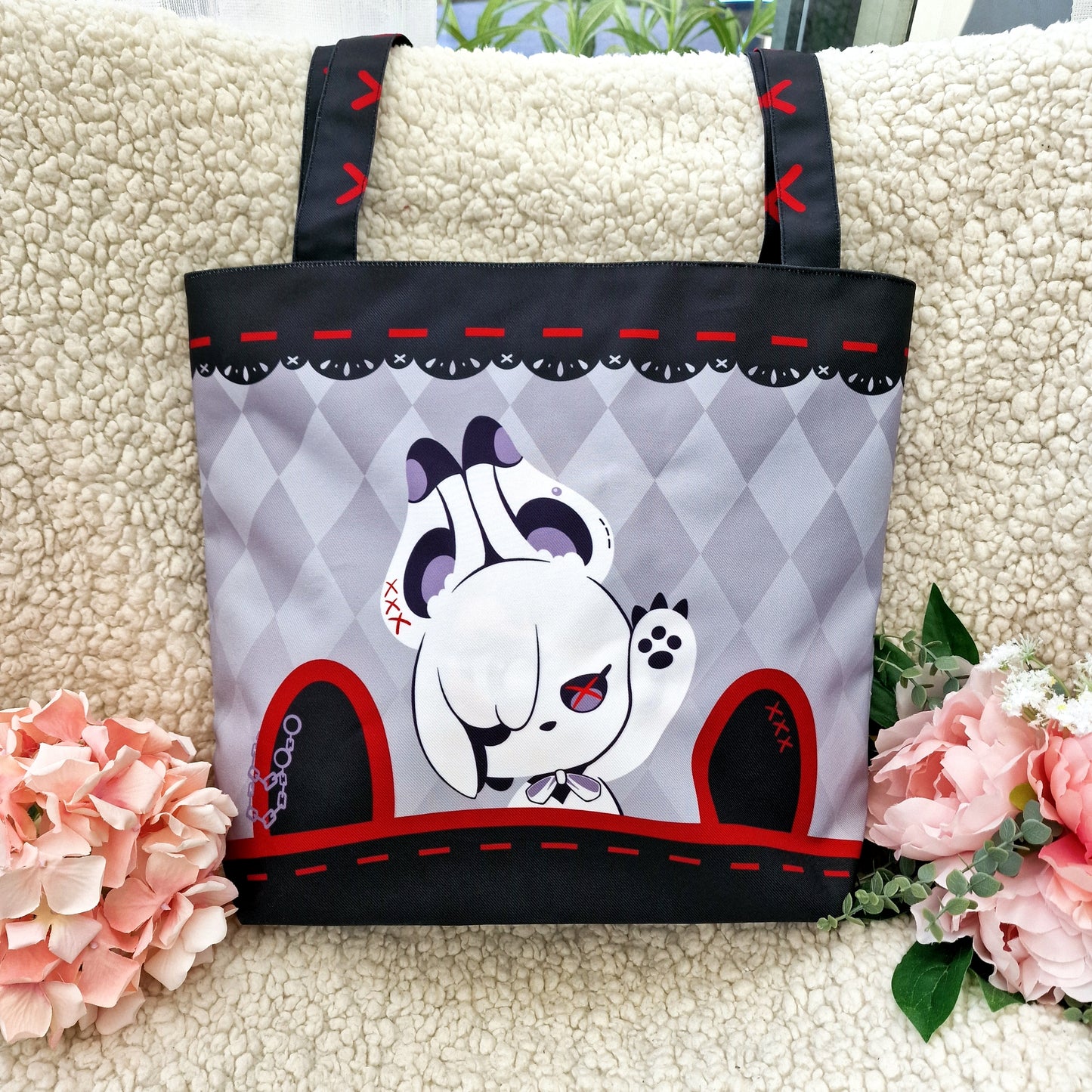 [ Genshin Impact ] Arlecchino bunny - Zipper tote bag