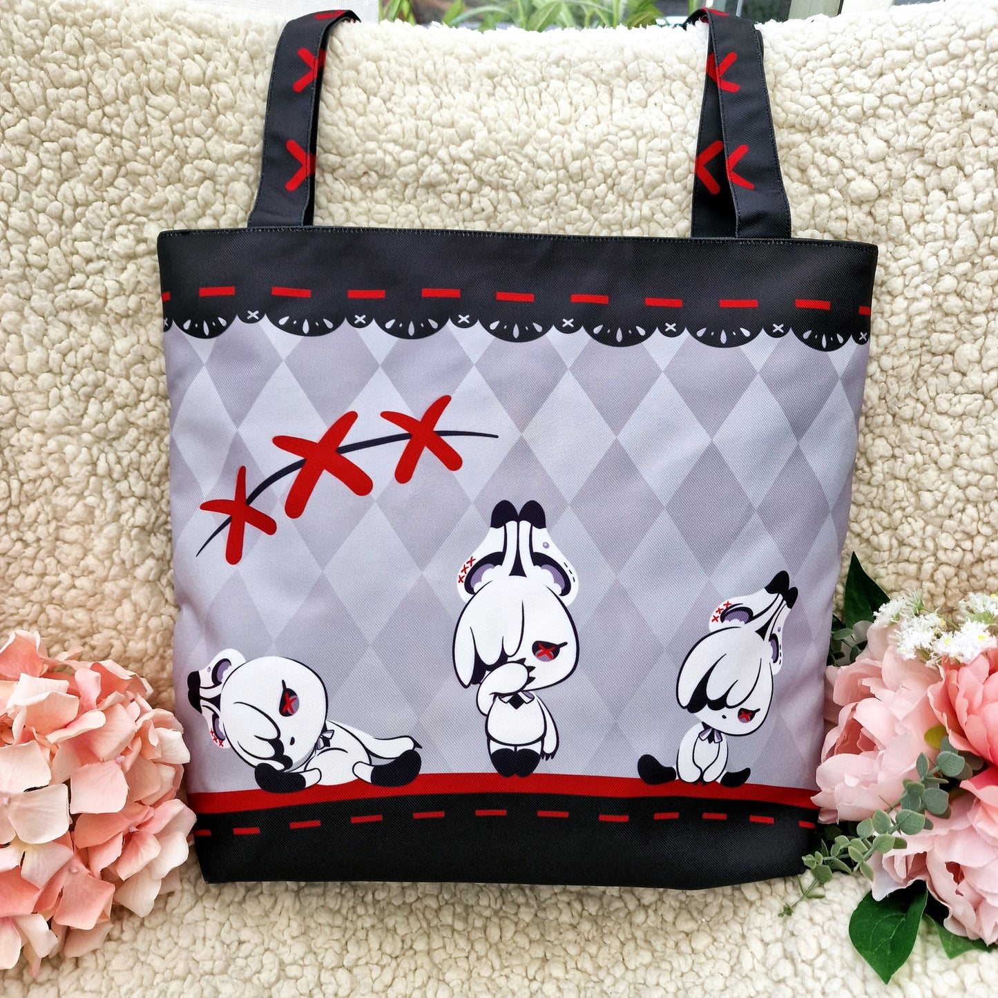 [ Genshin Impact ] Arlecchino bunny - Zipper tote bag