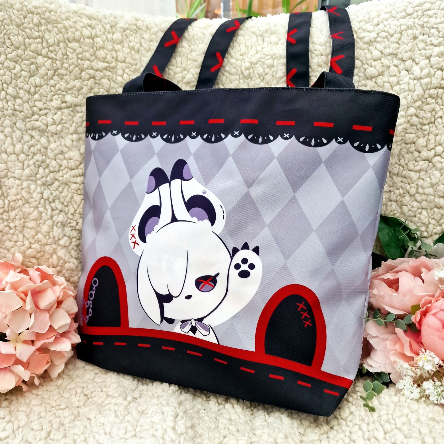 [ Genshin Impact ] Arlecchino bunny - Zipper tote bag