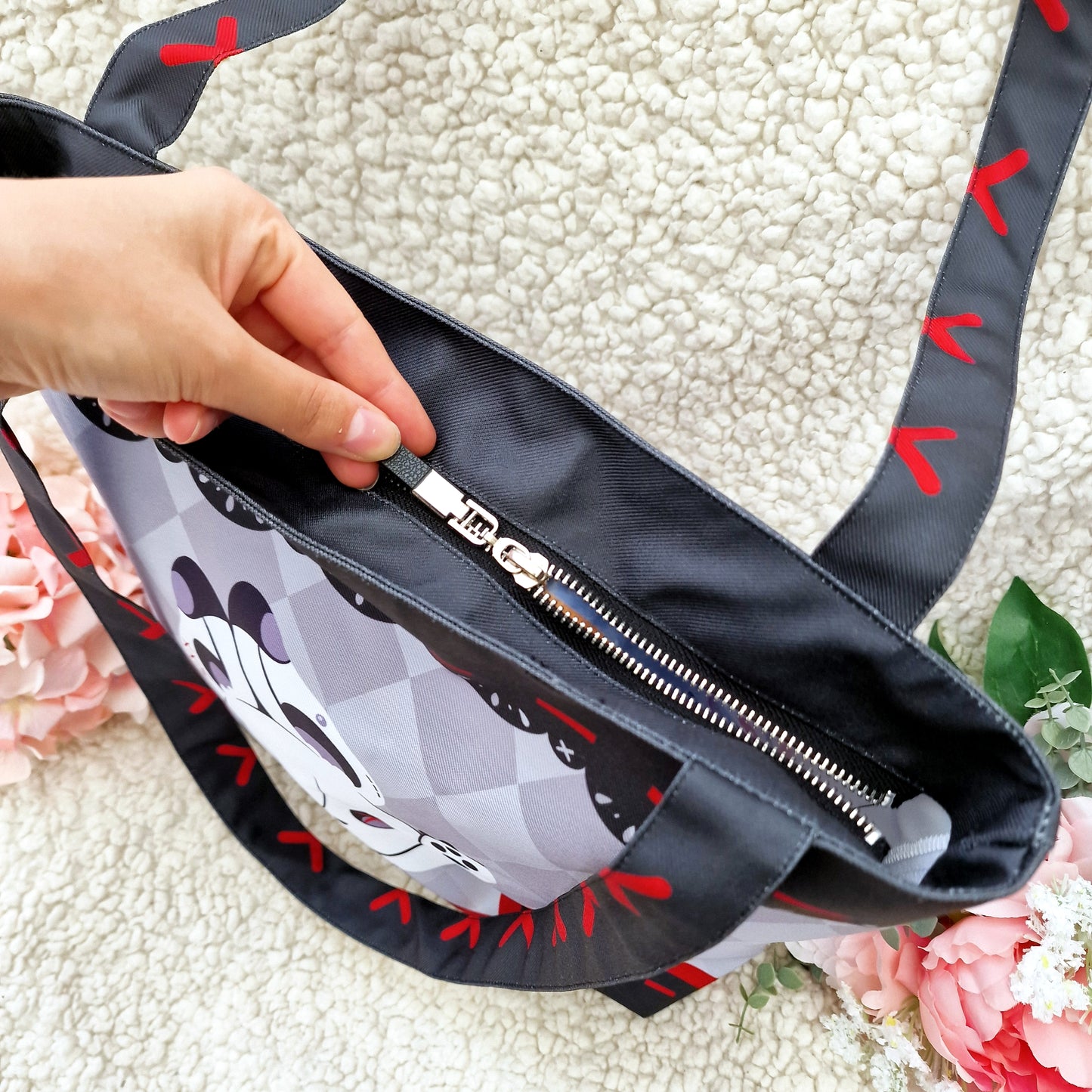 [ Genshin Impact ] Arlecchino bunny - Zipper tote bag