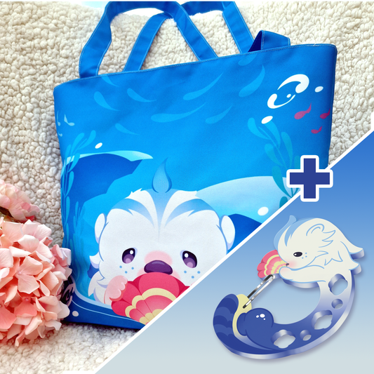 Pre-order [ Genshin Impact ] Otter - Zipper tote bag + Charm collector