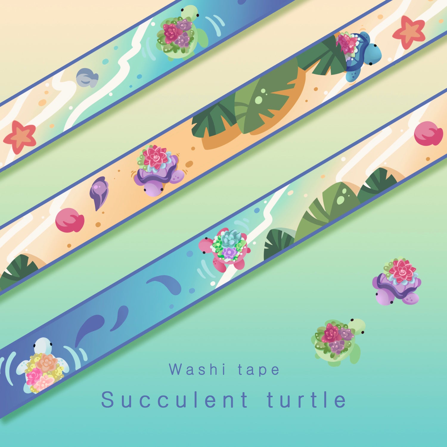 succulent washi tape Succulent turtle