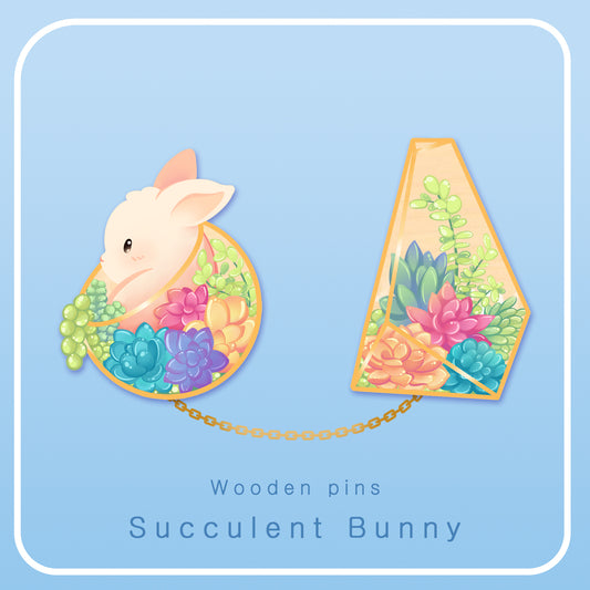 Succulent Bunny - acrylic pin set